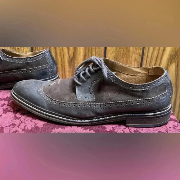 Men COLE HAAN Brown Leather Suede Lace Up Oxford Wingtip Shoes Sz 10.5 main image 10